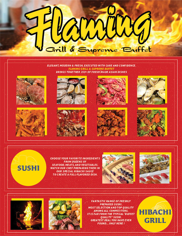 flaming grill and buffet menu